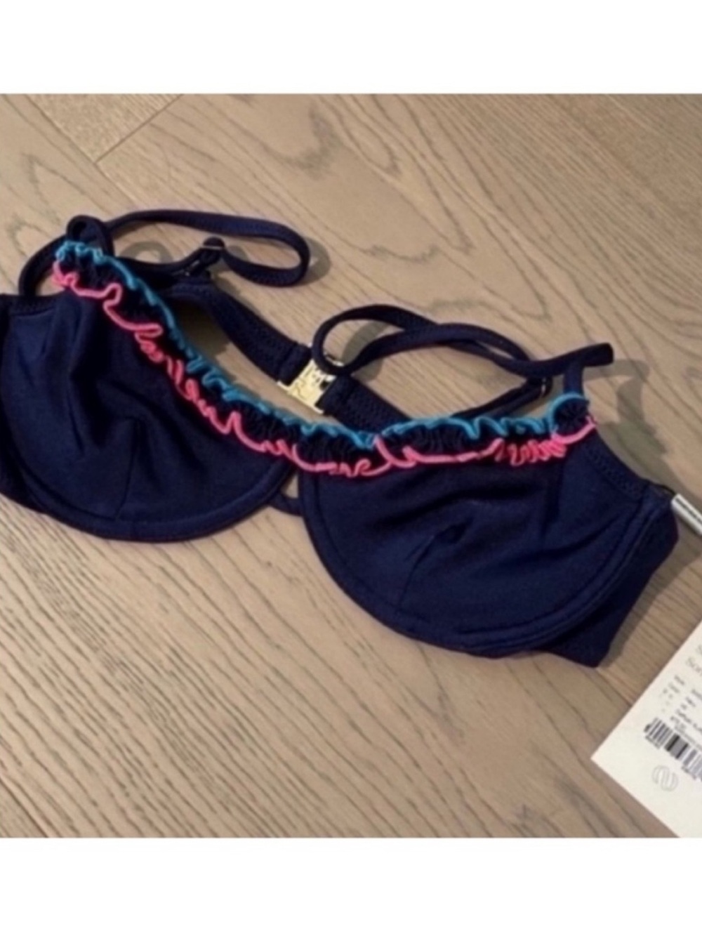 Something Navy Daffodil Ruffle Bikini Top - Picture 4 of 4